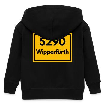 ALTE POSTLEITZAHL PLZ RETRO 5290 WIPPERFÜRTH - Kinder Organic Kapuzenjacke Mini Cultivator von Stanley/Stella - Schwarz - Hinten