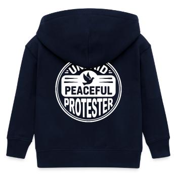Militant pacifique non rémunéré déclarant Manifestation - Veste à capuche enfant bio Stanley/Stella - marine - Dos