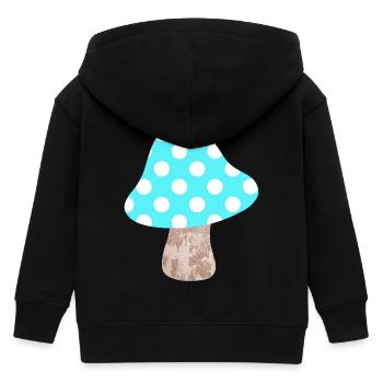 Pilz hellblau Dots Punkte Glück Kinderzimmer Wald - Kinder Organic Kapuzenjacke Mini Cultivator von Stanley/Stella - Schwarz - Hinten