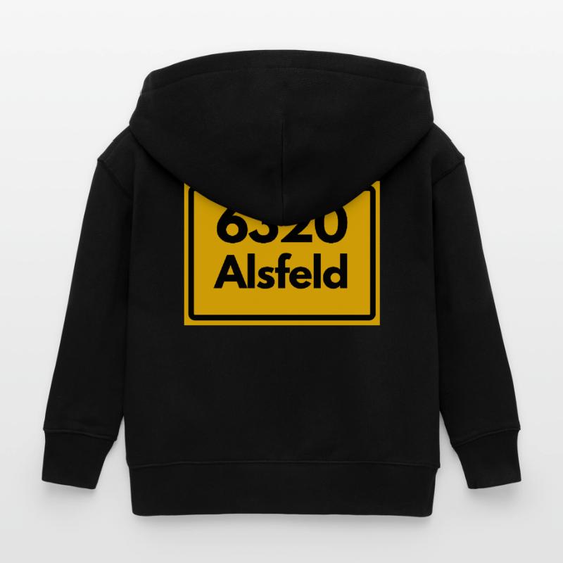 OLD POSTCODE POSTCODE RETRO 6320 ALSFELD – RATHAUS Kids Organic Zip-up Hoodie by Stanley/Stella