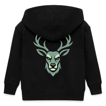 Hirschkopf  - Kinder Organic Kapuzenjacke Mini Cultivator von Stanley/Stella - Schwarz - Hinten