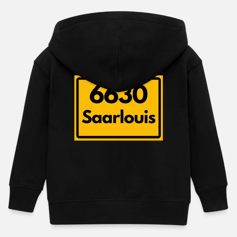 VECCHIO CODICE POSTALE RETRO 6630 SAARLOUIS HEIMAT - Felpa con cappuccio ecologica per bambini Mini Cultivator di Stanley/Stella - nero