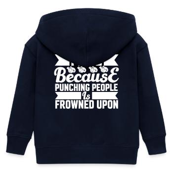 Ride because punching is not allowed - Kids Organic Zip-up Hoodie by Stanley/Stella - navy - Back