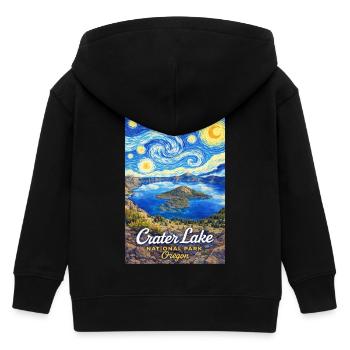 Crater Lake National Park, Oregon Starry Night - Kids Organic Zip-up Hoodie by Stanley/Stella - black - Back