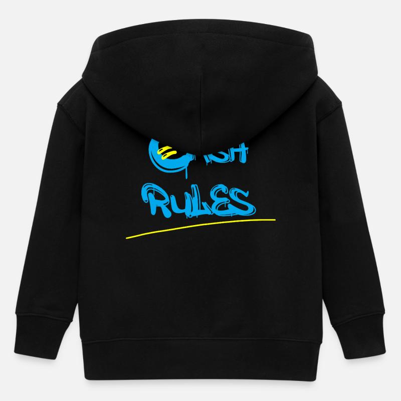 Lettres graffitis Money Rules - Veste à capuche enfant bio Stanley/Stella - noir