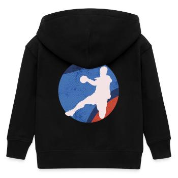 Basketball Silhouette im Retro-Pop - Kinder Organic Kapuzenjacke Mini Cultivator von Stanley/Stella - Schwarz - Hinten