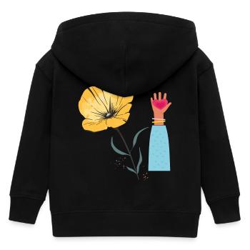 Blume Hand Herz  - Kinder Organic Kapuzenjacke Mini Cultivator von Stanley/Stella - Schwarz - Hinten