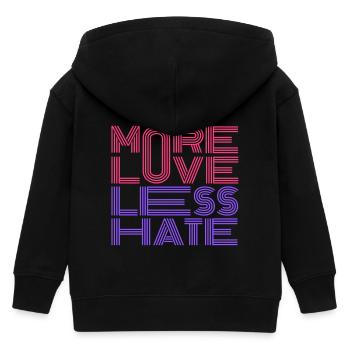Mehr Liebe, weniger Hass - Kinder Organic Kapuzenjacke Mini Cultivator von Stanley/Stella - Schwarz - Hinten