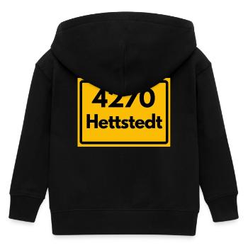 ALTE POSTLEITZAHL PLZ 4270 HETTSTEDT HEIMATSTOLZ - Kinder Organic Kapuzenjacke Mini Cultivator von Stanley/Stella - Schwarz - Hinten