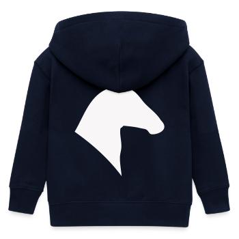 Silhouette de tête de cheval minimale - Veste à capuche enfant bio Stanley/Stella - marine - Dos