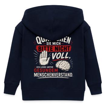 Quatschen Sie mich bitte nicht voll - Kinder Organic Kapuzenjacke Mini Cultivator von Stanley/Stella - Navy - Hinten
