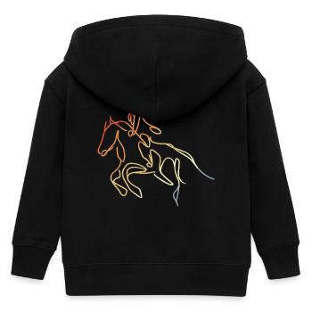 Reiter Mädchen Skizze - Kinder Organic Kapuzenjacke Mini Cultivator von Stanley/Stella - Schwarz - Hinten