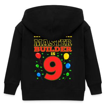 Master Builder 9 Years Old Block Building 9th BDay - Kinder Organic Kapuzenjacke Mini Cultivator von Stanley/Stella - Schwarz - Hinten