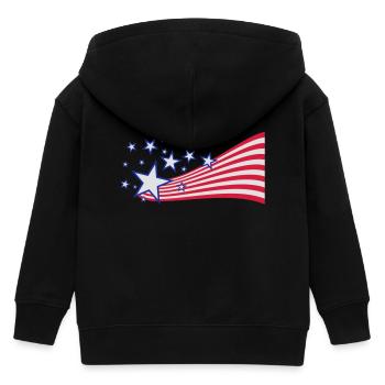 USA Flagge - Kinder Organic Kapuzenjacke Mini Cultivator von Stanley/Stella - Schwarz - Hinten