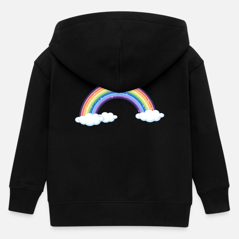 Arc-en-ciel vibrant sur les nuages - Veste à capuche enfant bio Stanley/Stella - noir