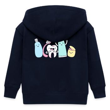 Receptionist Dentist - Kids Organic Zip-up Hoodie by Stanley/Stella - navy - Back