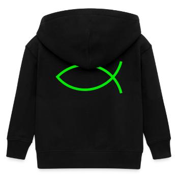 Jesusfisch grün Ichthys Fisch Fische - Kinder Organic Kapuzenjacke Mini Cultivator von Stanley/Stella - Schwarz - Hinten