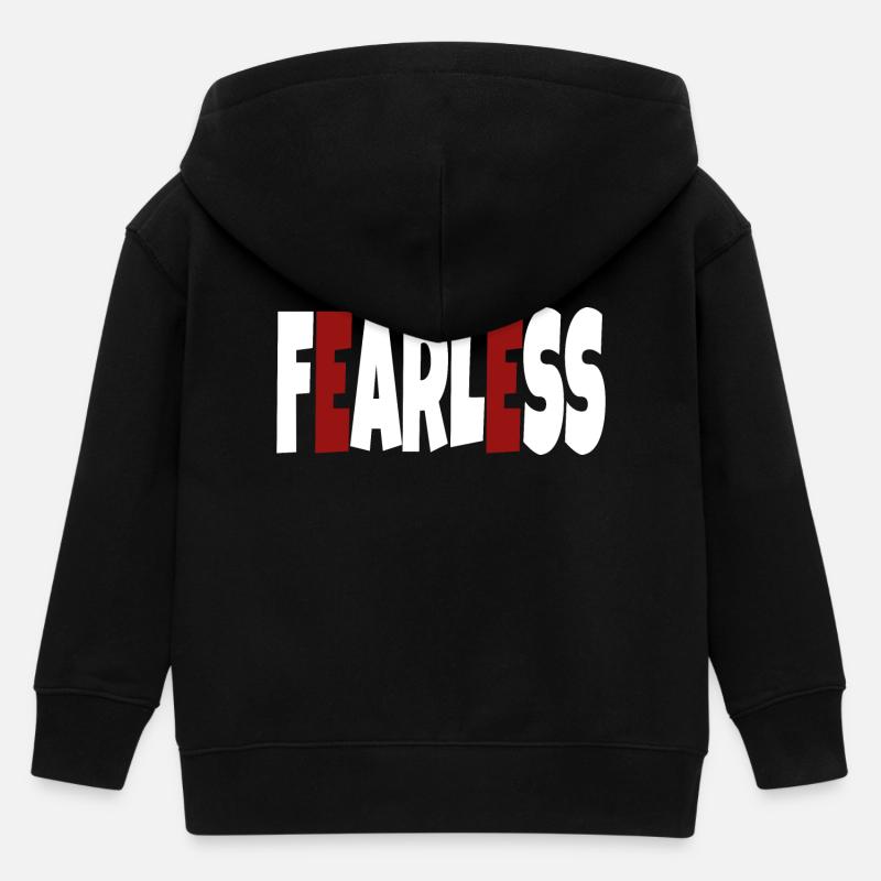 Intrépide - texte simple - Veste à capuche enfant bio Stanley/Stella - noir