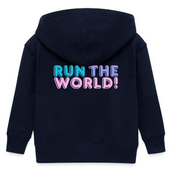 Ich regiere die Welt - Kinder Organic Kapuzenjacke Mini Cultivator von Stanley/Stella - Navy - Hinten