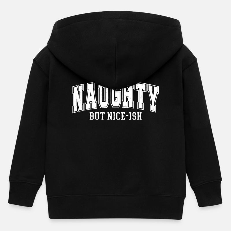 Naughty but Nice-ish – Lettrage rétro - Veste à capuche enfant bio Stanley/Stella - noir