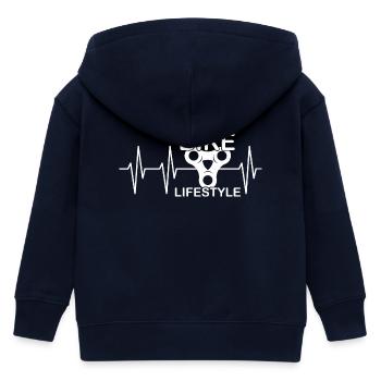 vélo lifestyle chaîne pignon vélo heartbeat - Veste à capuche enfant bio Stanley/Stella - marine - Dos