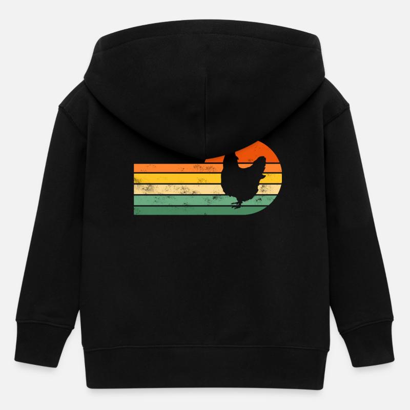 Poulet poules - Veste à capuche enfant bio Stanley/Stella - noir