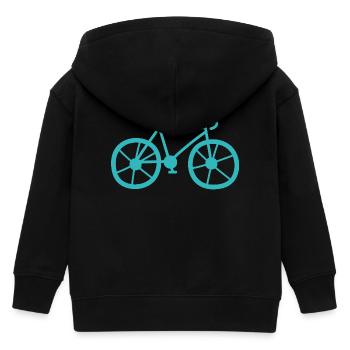 Bicycle Road Bike Mint Drawing Cycling Outdoor Fan - Kids Organic Zip-up Hoodie by Stanley/Stella - black - Back