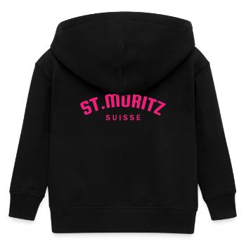 St. Moritz - Suisse - Switzerland - Swiss - Kids Organic Zip-up Hoodie by Stanley/Stella - black - Back