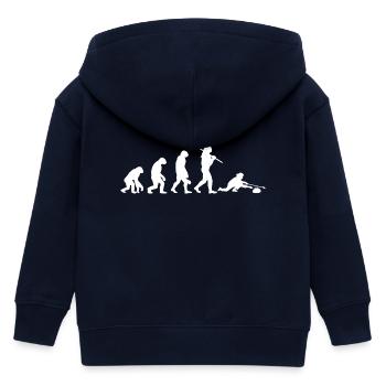 Évolution du curling : Art drôle des sports d’hiver - Veste à capuche enfant bio Stanley/Stella - marine - Dos
