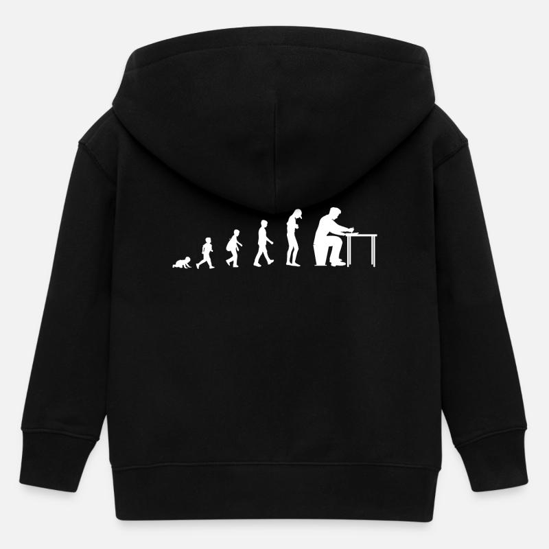 Évolution du bébé à l’écrivain, auteur - Veste à capuche enfant bio Stanley/Stella - noir