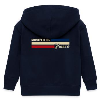 France - Montpellier - Frankreich - Flagge - Kinder Organic Kapuzenjacke Mini Cultivator von Stanley/Stella - Navy - Hinten
