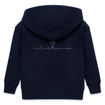Herzschlag-Superheld - Kinder Organic Kapuzenjacke Mini Cultivator von Stanley/Stella - Navy - Hinten