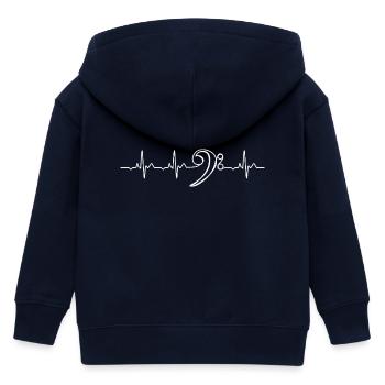 Bassschlüssel Herzschlag Musikliebhaber - Kinder Organic Kapuzenjacke Mini Cultivator von Stanley/Stella - Navy - Hinten