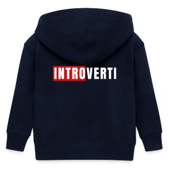 Introvert - Kids Organic Zip-up Hoodie by Stanley/Stella - navy - Back