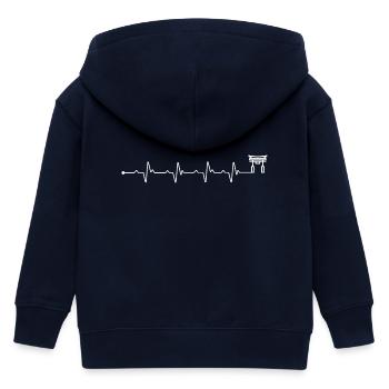 Heartbeat torii gate - Kids Organic Zip-up Hoodie by Stanley/Stella - navy - Back