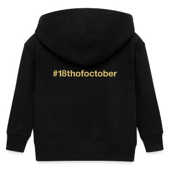 born on October 18 Birthday birthday - Kids Organic Zip-up Hoodie by Stanley/Stella - black - Back
