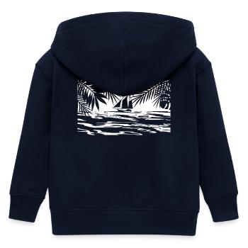 Südsee, Karibik, Sonne, Sand und Palmen - Kinder Organic Kapuzenjacke Mini Cultivator von Stanley/Stella - Navy - Hinten