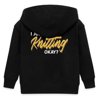 J’adore tricoter, citation drôle pour la laine - Veste à capuche enfant bio Stanley/Stella - noir - Dos