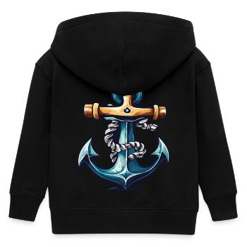 Moin - Ancre Mer du Nord - Veste à capuche enfant bio Stanley/Stella - noir - Dos