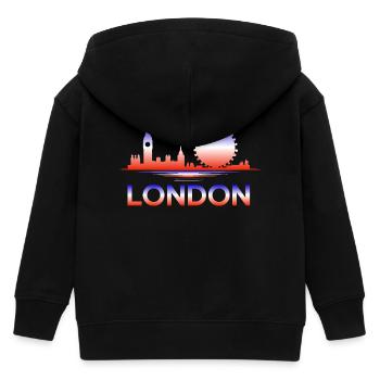 Pente de la ligne d’horizon de Londres - Veste à capuche enfant bio Stanley/Stella - noir - Dos