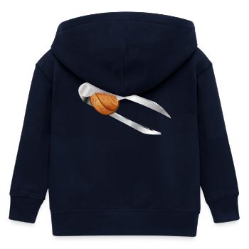 Walnuss im Nussknacker–klassisches Weihnachtsmotiv - Kinder Organic Kapuzenjacke Mini Cultivator von Stanley/Stella - Navy - Hinten