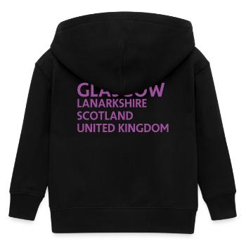 Glasgow – Scotland Textdesign - Veste à capuche enfant bio Stanley/Stella - noir - Dos