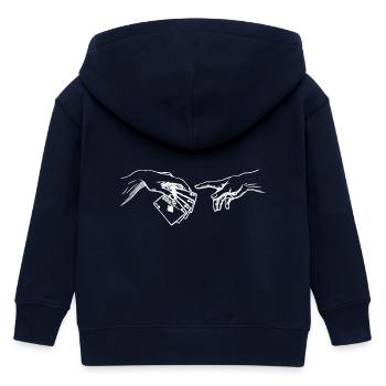 Kartenspieler Erschaffung Adams Spielkarten - Kinder Organic Kapuzenjacke Mini Cultivator von Stanley/Stella - Navy - Hinten