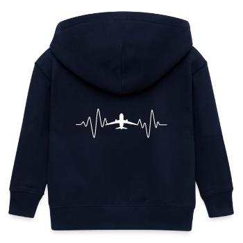 Flugzeug Herzschlag - Kinder Organic Kapuzenjacke Mini Cultivator von Stanley/Stella - Navy - Hinten
