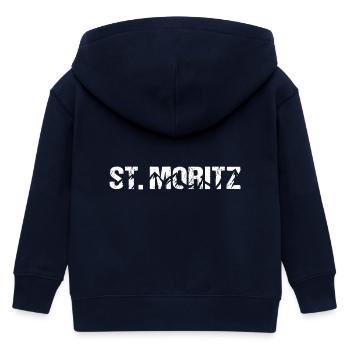 St. Moritz Mountains Switzerland Sankt Moritz - Kids Organic Zip-up Hoodie by Stanley/Stella - navy - Back