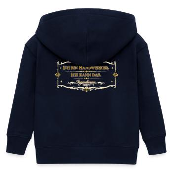 Vintage Handwerker Spruch - Kinder Organic Kapuzenjacke Mini Cultivator von Stanley/Stella - Navy - Hinten