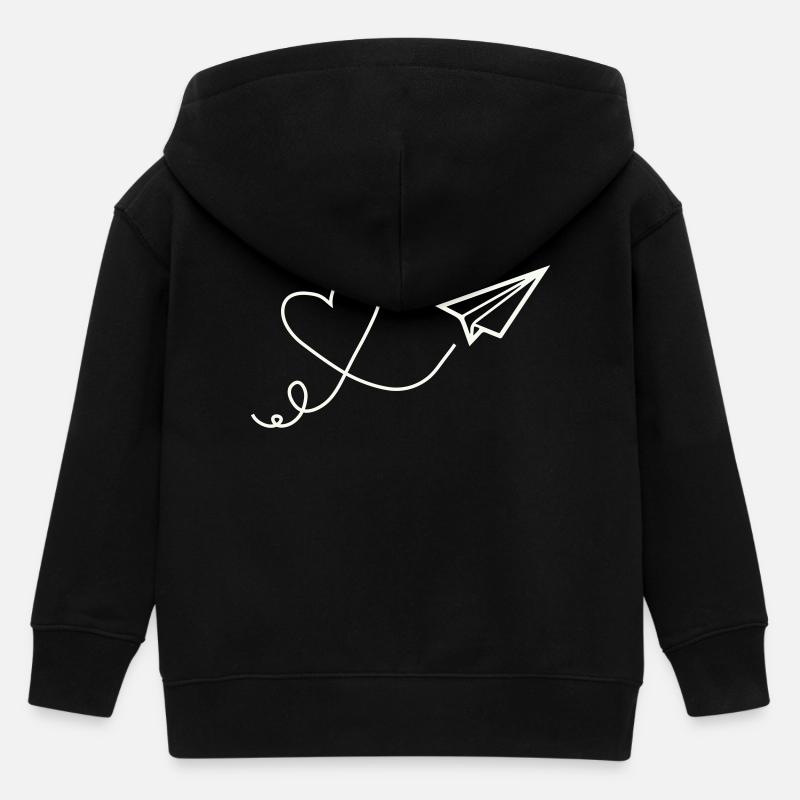 Dessin au trait Herzflug - Veste à capuche enfant bio Stanley/Stella - noir