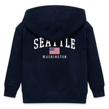 Seattle Washington - Veste à capuche enfant bio Stanley/Stella - marine - Dos