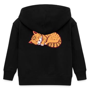 schlafende Katze Kätzchen Tigerkatze - Kinder Organic Kapuzenjacke Mini Cultivator von Stanley/Stella - Schwarz - Hinten
