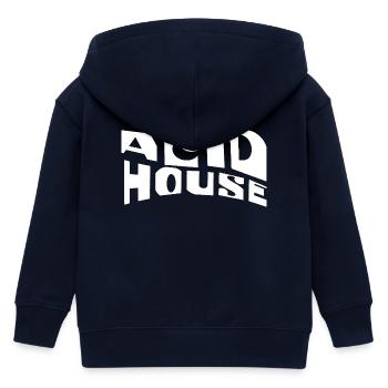 Acid House Retro-Typografie - Kinder Organic Kapuzenjacke Mini Cultivator von Stanley/Stella - Navy - Hinten